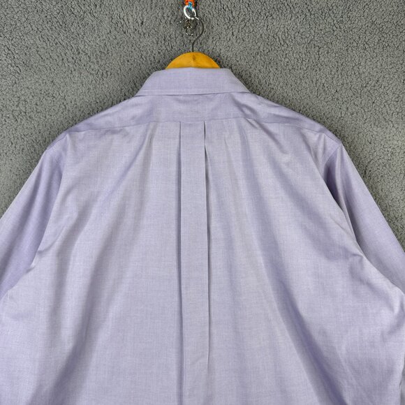Brooks Brothers Dress Shirt Mens Size 16 33 Lilac Traditional Fit Non-Iron Cotto - Picture 5 of 13